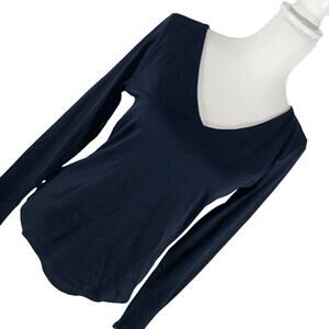 NWT! ANN TAYLOR! LUXE BLACK ULTRA STRETCH LONG SLEEVE TEE STYLE TOP, SHIRT! SZ M